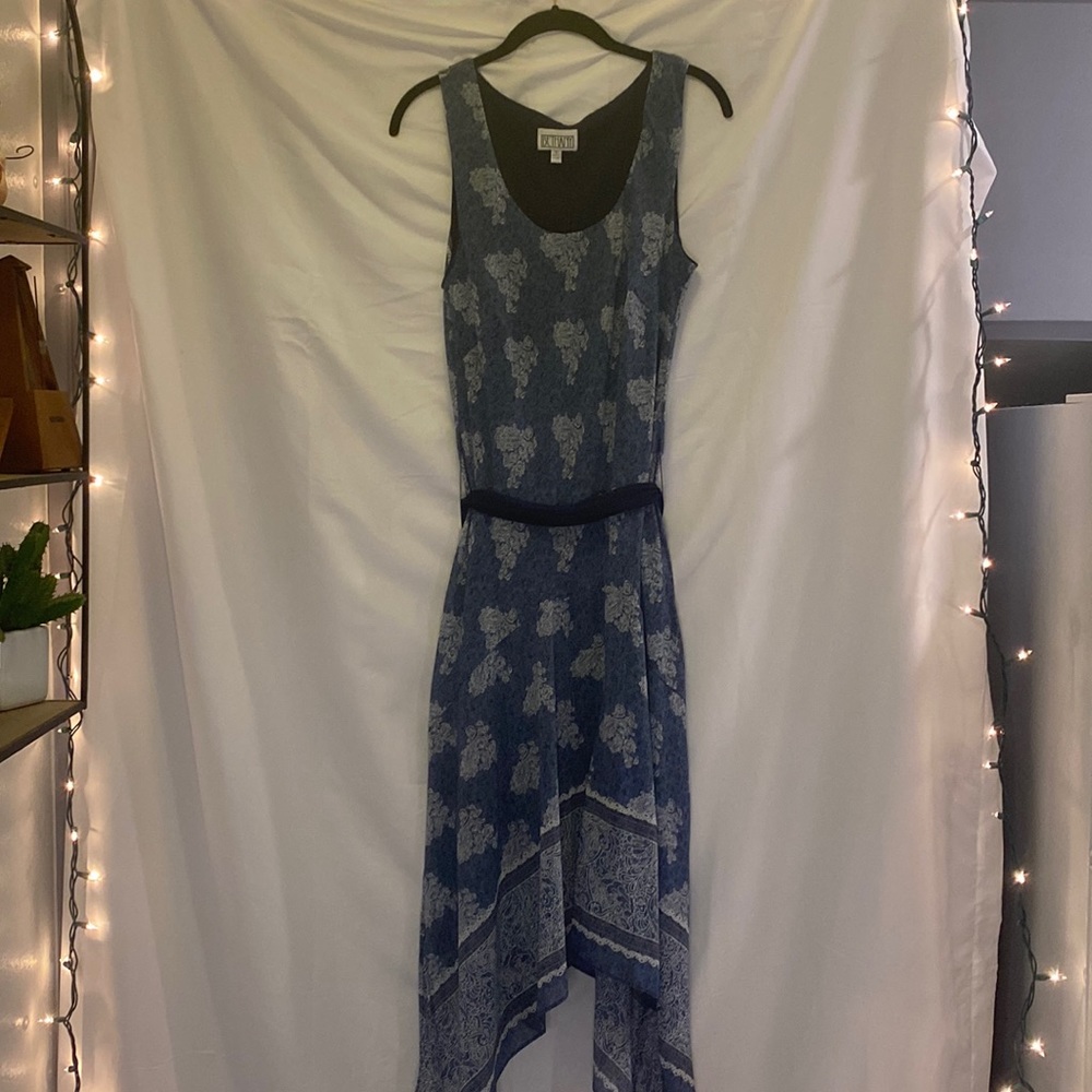 Bethany navy blue dress with sash